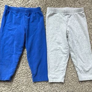2 - Childrens Place girls size small 5/6 Blue and gray capri/cropped leggings